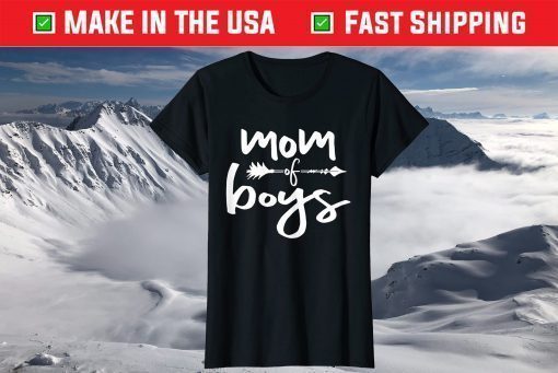 Mom of Boys Life Shirts for Women Cute Mothers Day T-Shirt