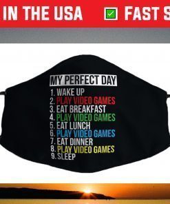 My Perfect Day Video Games Funny Cool Gamer Face Mask