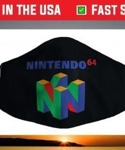 Nintendo 64 Classic Logo Retro Vintage Graphic Face Mask