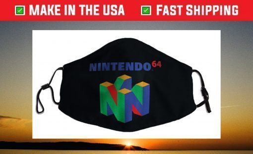 Nintendo 64 Classic Logo Retro Vintage Graphic Face Mask