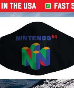 Nintendo 64 Classic Logo Retro Vintage Graphic Face Mask