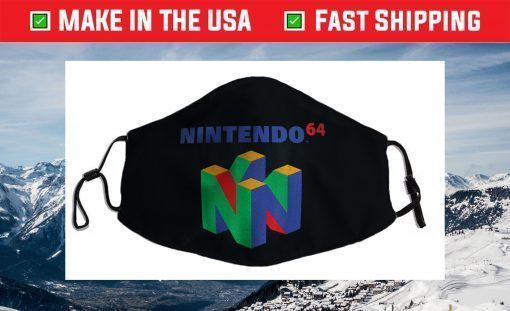 Nintendo 64 Classic Logo Retro Vintage Graphic Face Mask