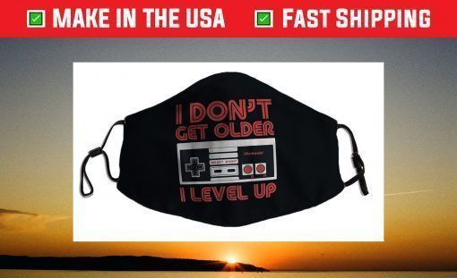 Nintendo I Don't Get Older I Level Up SNES Controller Face Mask