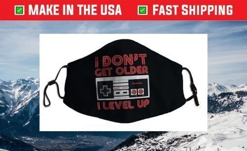 Nintendo I Don't Get Older I Level Up SNES Controller Face Mask