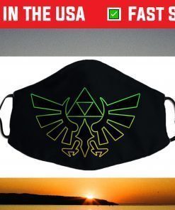 Nintendo Zelda Hyrule Crest Triforce Neon Outline Face Mask