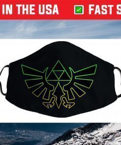 Nintendo Zelda Hyrule Crest Triforce Neon Outline Face Mask