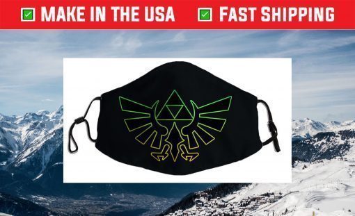 Nintendo Zelda Hyrule Crest Triforce Neon Outline Face Mask