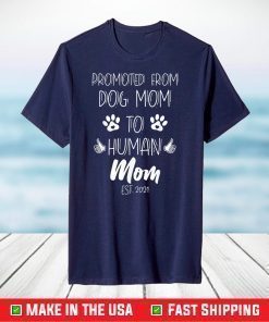 Promoted From Dog Mom To Human Mom Est. 2021 T-Shirt