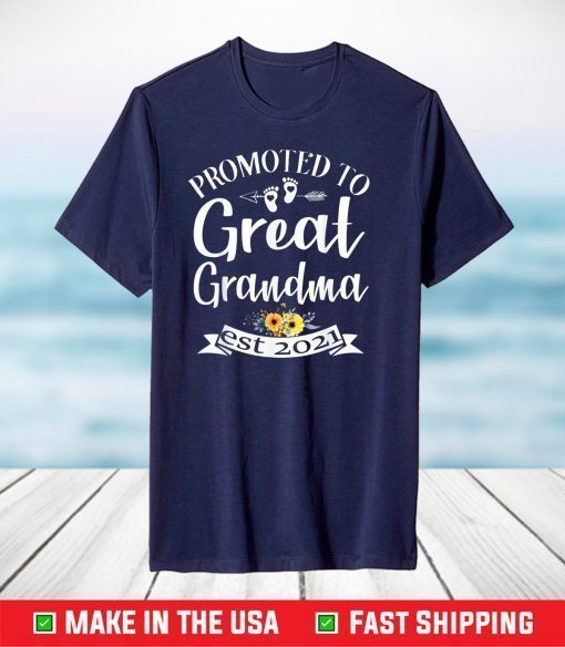 Promoted To Great Grandma est 2021 Shirt Mother's Day T-Shirt