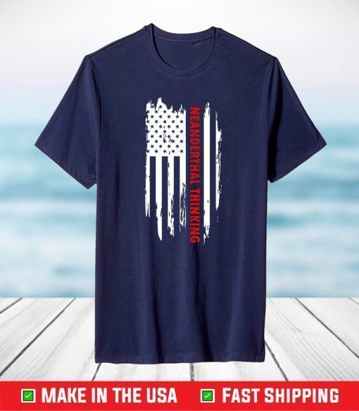 Proud American Neanderthal Thinking Us Flag T-Shirt