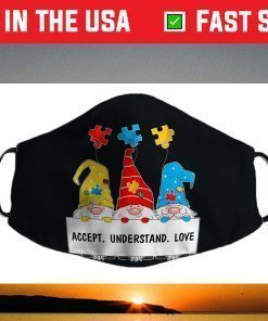 Puzzle Piece Gnomes Autism Awareness Face Mask