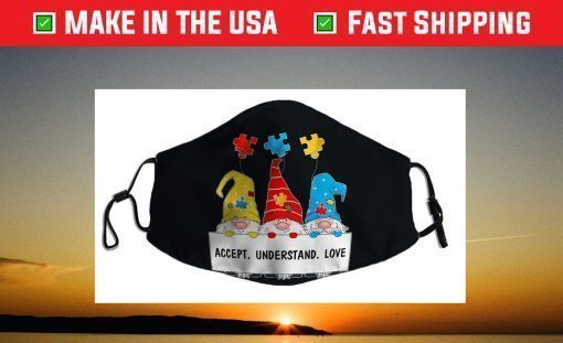 Puzzle Piece Gnomes Autism Awareness Face Mask