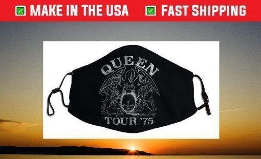 Queen Official Tour 75 Crest Logo Face Mask