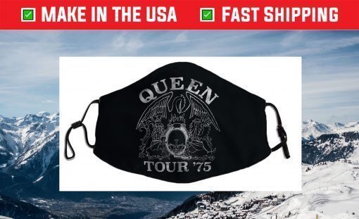 Queen Official Tour 75 Crest Logo Face Mask