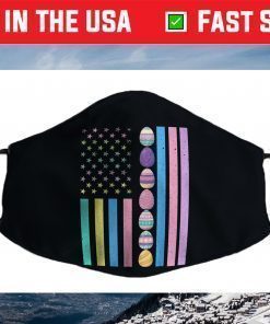 Easter American Flag Outfit Easter Eggs Girl Vintage Face Mask