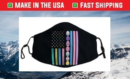 Easter American Flag Outfit Easter Eggs Girl Vintage Face Mask