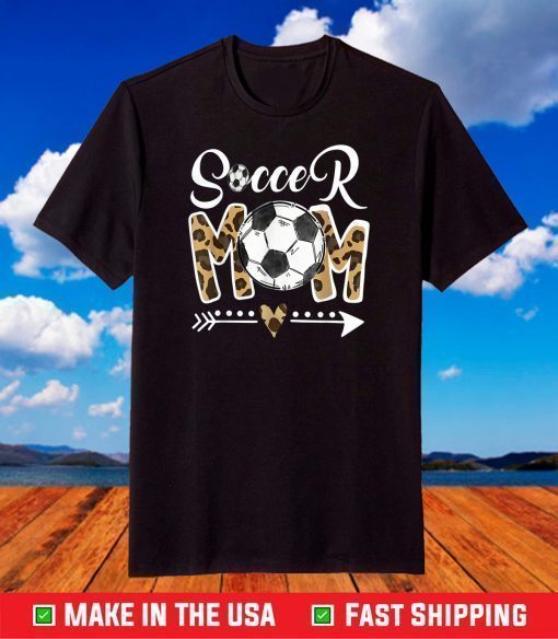 Soccer Mom Leopard Funny Soccer Mom Mother's Day 2021 T-Shirt