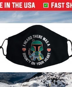 Star Wars Boba Fett Bounty Heart Valentine's Graphic Face Mask