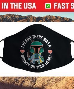 Star Wars Boba Fett Bounty Heart Valentine's Graphic Face Mask