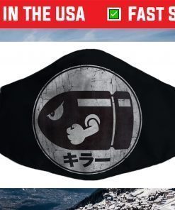 Super Mario Bullet Bill Distressed Kanji Logo Face Mask