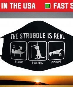 The struggle is real funny T-Rex gym workout Face Mask