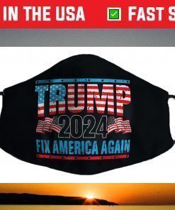 Trump 2024 Fix America Again Flag Face Mask