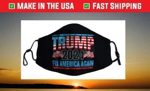 Trump 2024 Fix America Again Flag Face Mask