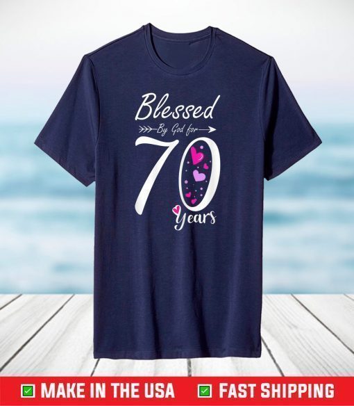 Vintage Happy 70 years Blessed by God for 70th birthday T-Shirt