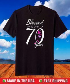 Vintage Happy 70 years Blessed by God for 70th birthday T-Shirt