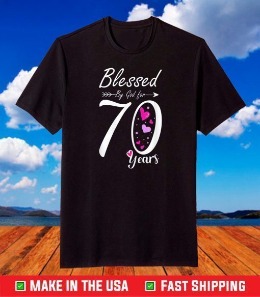 Vintage Happy 70 years Blessed by God for 70th birthday T-Shirt