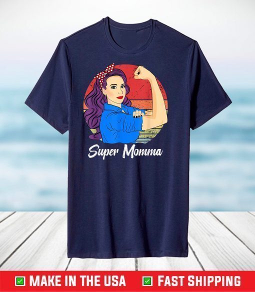 Vintage Mother’s Day Sunset Retro Super Momma T-Shirt