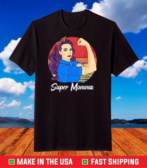 Vintage Mother’s Day Sunset Retro Super Momma T-Shirt