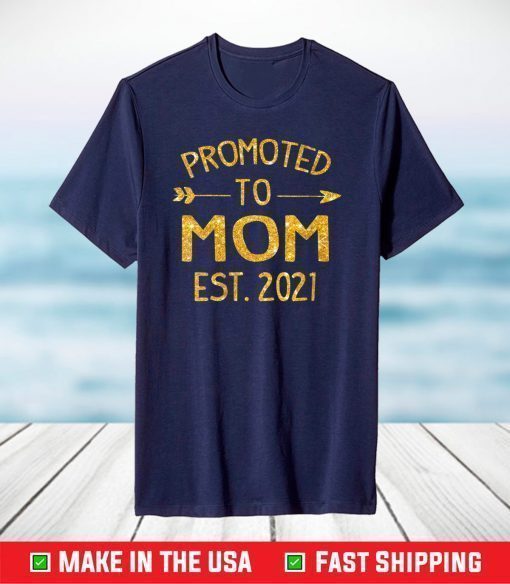 Womens Promoted to Mom Est 2021 T-Shirt