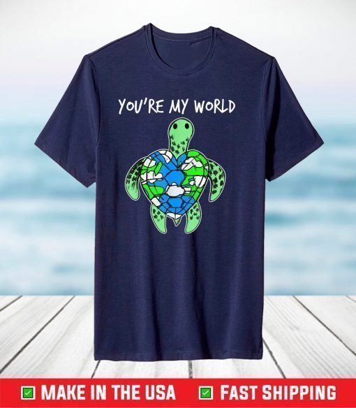 You're My World Turtle Heart Earth Day Mothers Day Mom T-Shirt