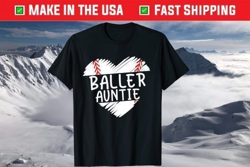 Aunt Baseball Baller Auntie Mother's Day T-Shirt