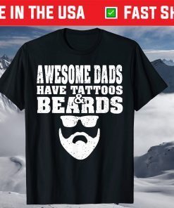 Awesome Dads have Tattoos And Beards Vintage father's day T-Shirt