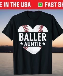 Baseball Aunt Gift Baller Auntie Mother's Day Mom T-Shirt