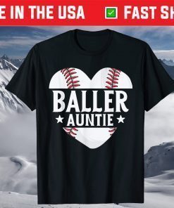 Baseball Aunt Gift Baller Auntie Mother's Day Mom T-Shirt