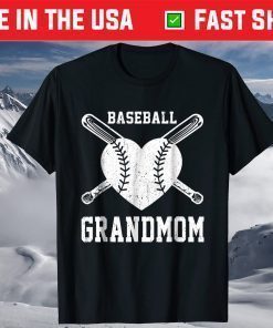 Baseball Grandmom Shirt Birthday Valentine Mother's Day T-Shirt