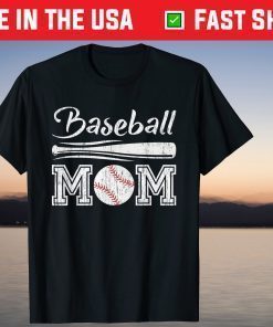 Baseball Mom Distressed Baseball Mother’s Day T-Shirt