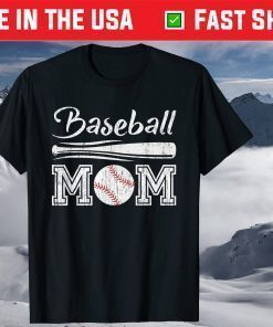 Baseball Mom Distressed Baseball Mother’s Day T-Shirt