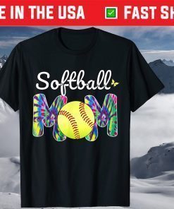 Baseball Mom Love Tie Dye Softball Mom Mother's Day T-Shirt