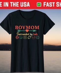 Boy Mom Surrounded By Balls Mother's Day T-Shirt