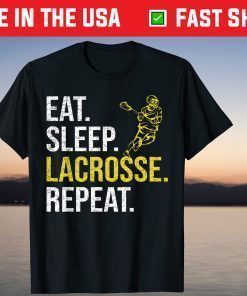 Eat Sleep Lacrosse Repeat Sports Team Fathers Day T-Shirt