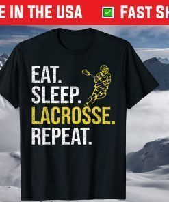 Eat Sleep Lacrosse Repeat Sports Team Fathers Day T-Shirt