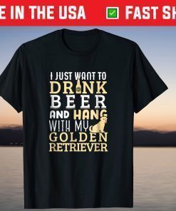 Golden Retriever Dad Father's Day Dog Lover Beer T-Shirt