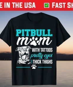 Pitbull Mom Tattoos Dog Lover Mother's Day T-Shirt