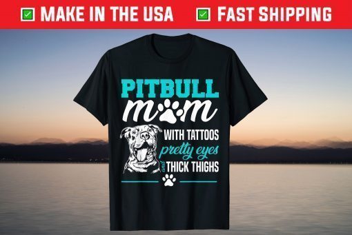 Pitbull Mom Tattoos Dog Lover Mother's Day T-Shirt