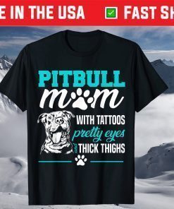 Pitbull Mom Tattoos Dog Lover Mother's Day T-Shirt