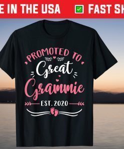 Promoted To Great Grammie Est.2020 Tee Mother's Day T-Shirt